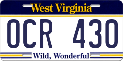 WV license plate OCR430