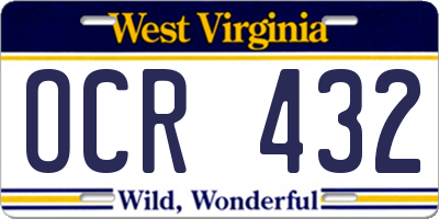 WV license plate OCR432