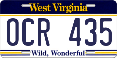 WV license plate OCR435