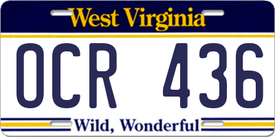 WV license plate OCR436