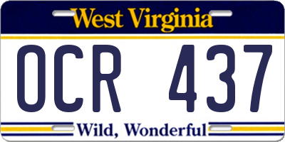 WV license plate OCR437
