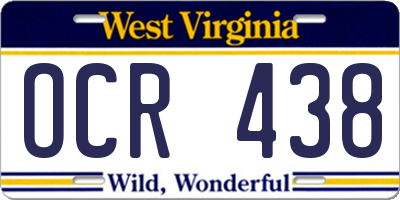 WV license plate OCR438