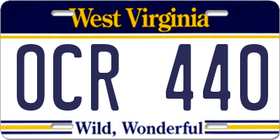 WV license plate OCR440