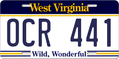 WV license plate OCR441