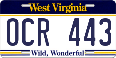 WV license plate OCR443