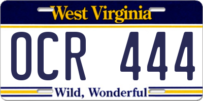 WV license plate OCR444
