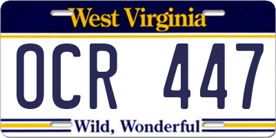 WV license plate OCR447