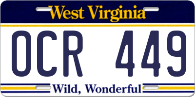 WV license plate OCR449