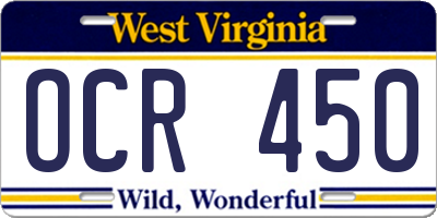 WV license plate OCR450