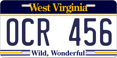 WV license plate OCR456