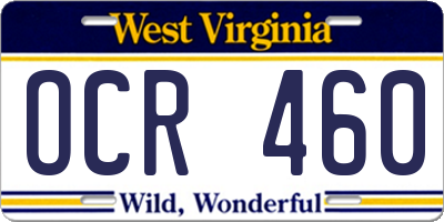 WV license plate OCR460