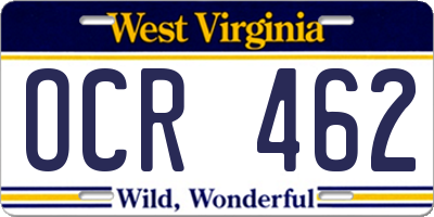 WV license plate OCR462