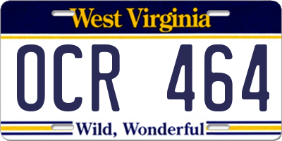 WV license plate OCR464