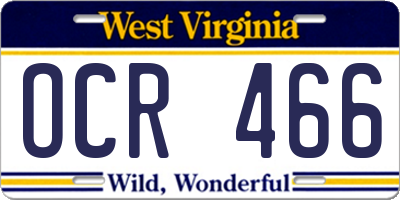 WV license plate OCR466