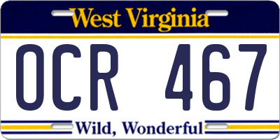 WV license plate OCR467