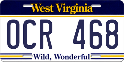 WV license plate OCR468