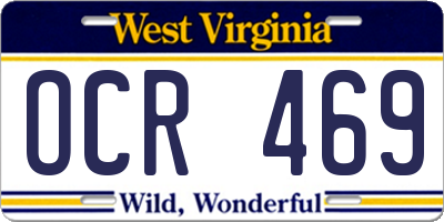 WV license plate OCR469