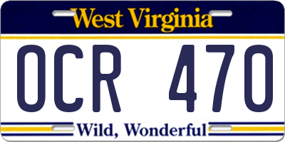 WV license plate OCR470