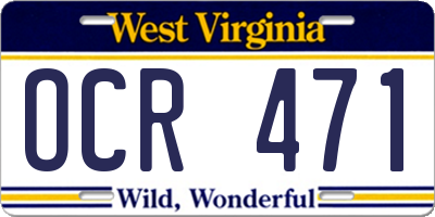 WV license plate OCR471