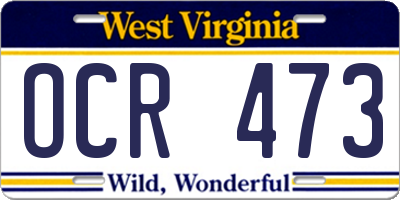 WV license plate OCR473
