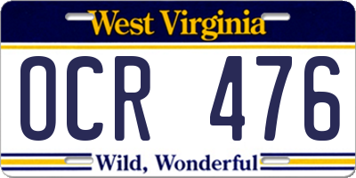 WV license plate OCR476