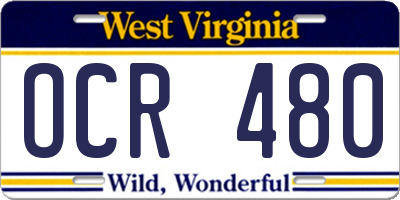 WV license plate OCR480