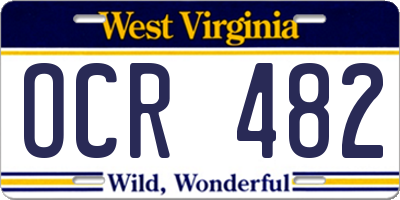 WV license plate OCR482
