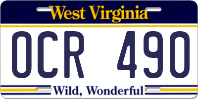 WV license plate OCR490