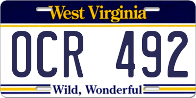 WV license plate OCR492