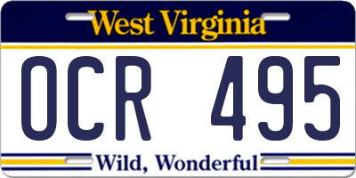 WV license plate OCR495