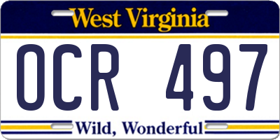 WV license plate OCR497