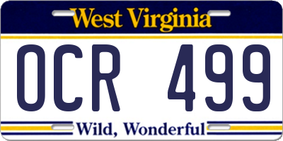 WV license plate OCR499