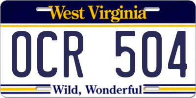 WV license plate OCR504