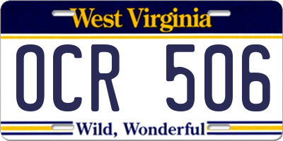 WV license plate OCR506