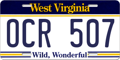 WV license plate OCR507