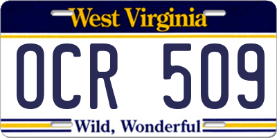 WV license plate OCR509