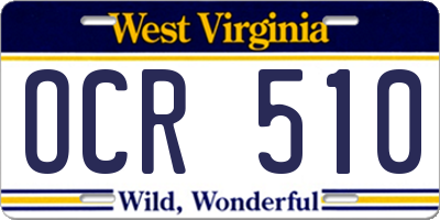 WV license plate OCR510