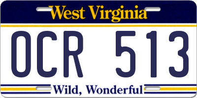 WV license plate OCR513