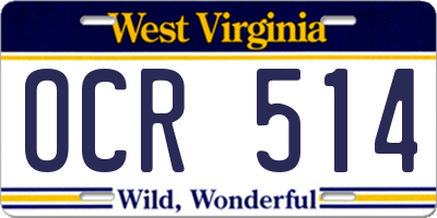 WV license plate OCR514