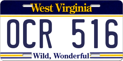 WV license plate OCR516