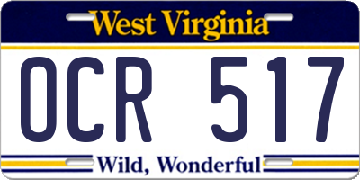 WV license plate OCR517