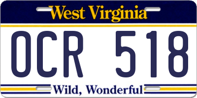 WV license plate OCR518