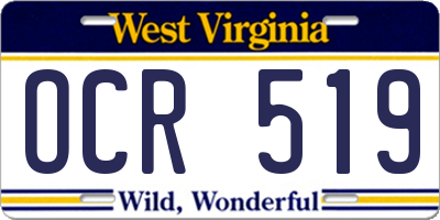 WV license plate OCR519