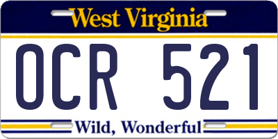 WV license plate OCR521
