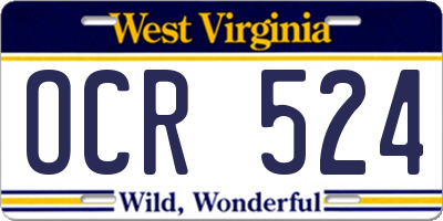 WV license plate OCR524