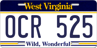 WV license plate OCR525