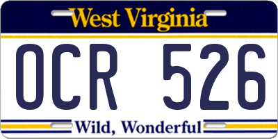 WV license plate OCR526