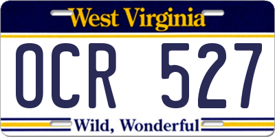 WV license plate OCR527