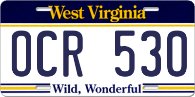 WV license plate OCR530