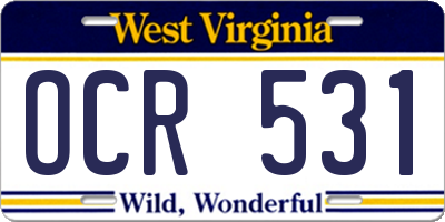 WV license plate OCR531
